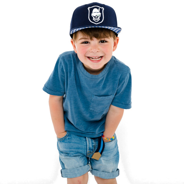 KINDER-SNAPBACK DIE BLAUKARIERTE / STICK WEISS